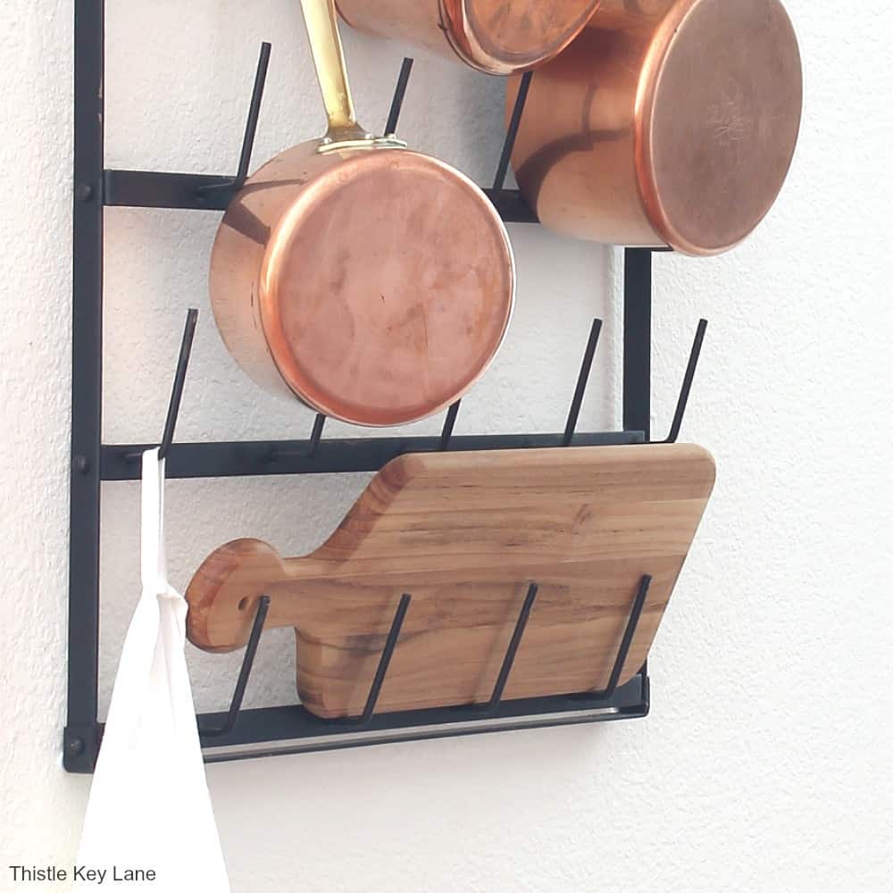 Repurposing A Cup Rack For Pots And Pans - Thistle Key Lane
