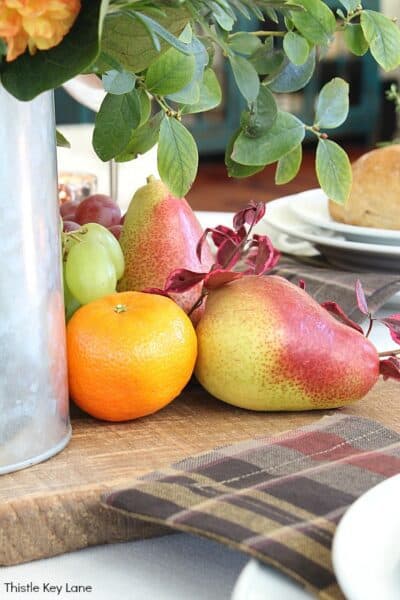 Thanksgiving Fruit And Flower Tablescape - Thistle Key Lane