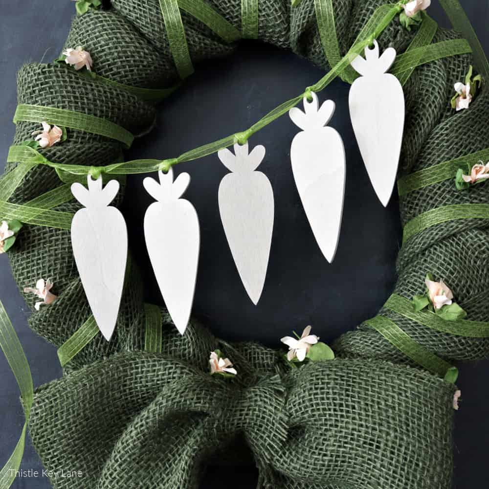 Spring Burlap And Carrot Wreath