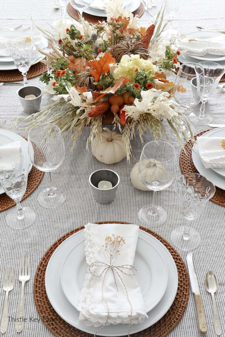 Thanksgiving Dough Bowl Tablescape - Thistle Key Lane