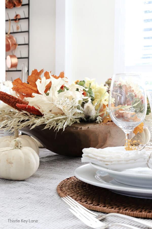 Thanksgiving Dough Bowl Tablescape - Thistle Key Lane
