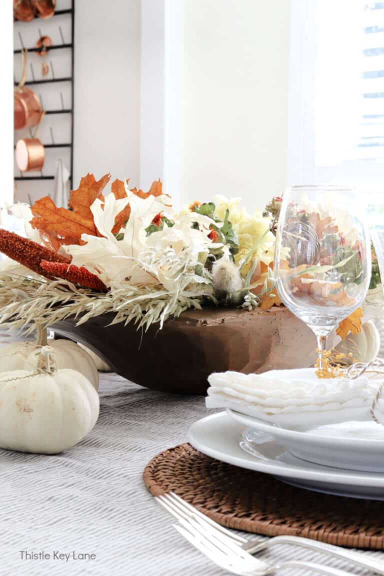 Thanksgiving Dough Bowl Tablescape - Thistle Key Lane