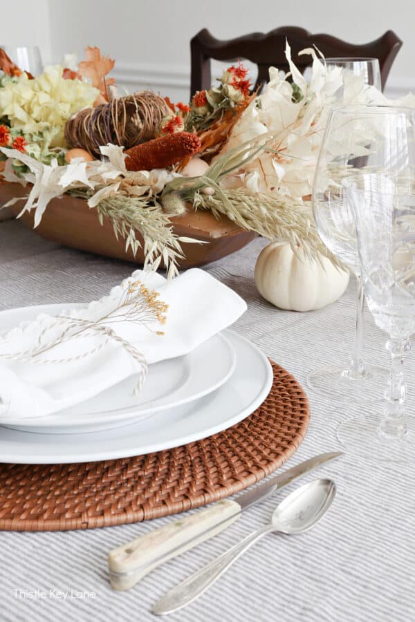 Thanksgiving Dough Bowl Tablescape - Thistle Key Lane