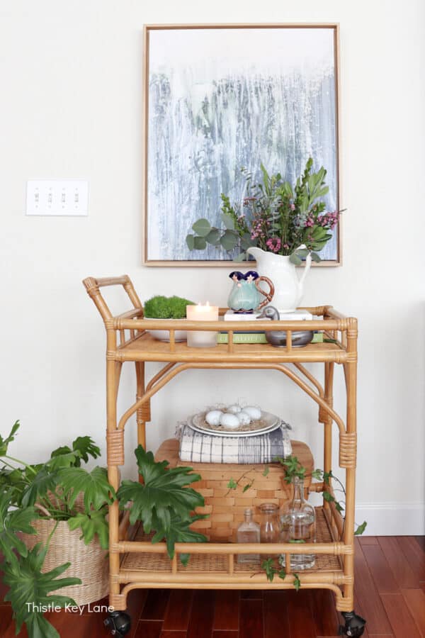 Styling A Bar Cart For Early Spring - Thistle Key Lane
