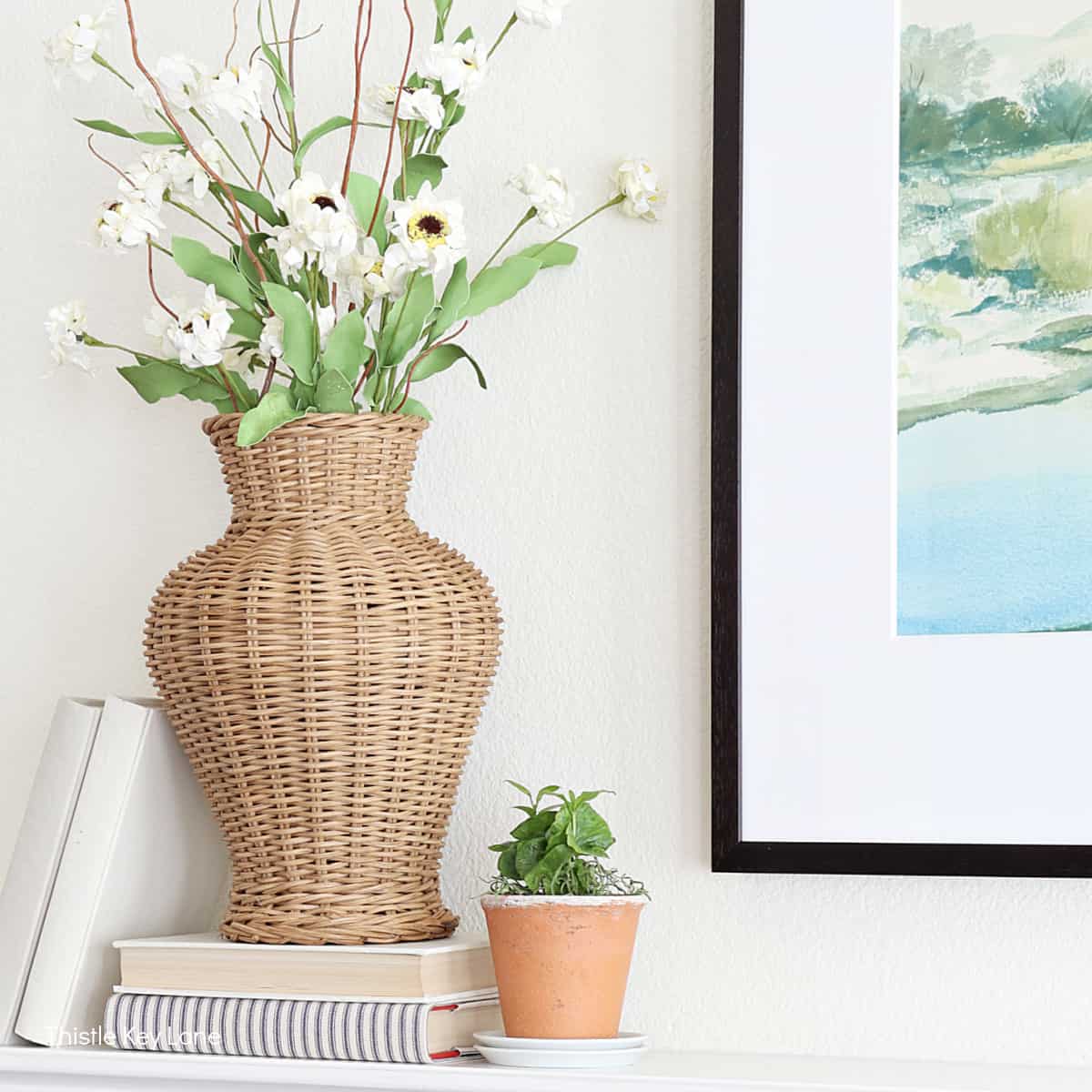 Fresh And Airy Spring Mantel