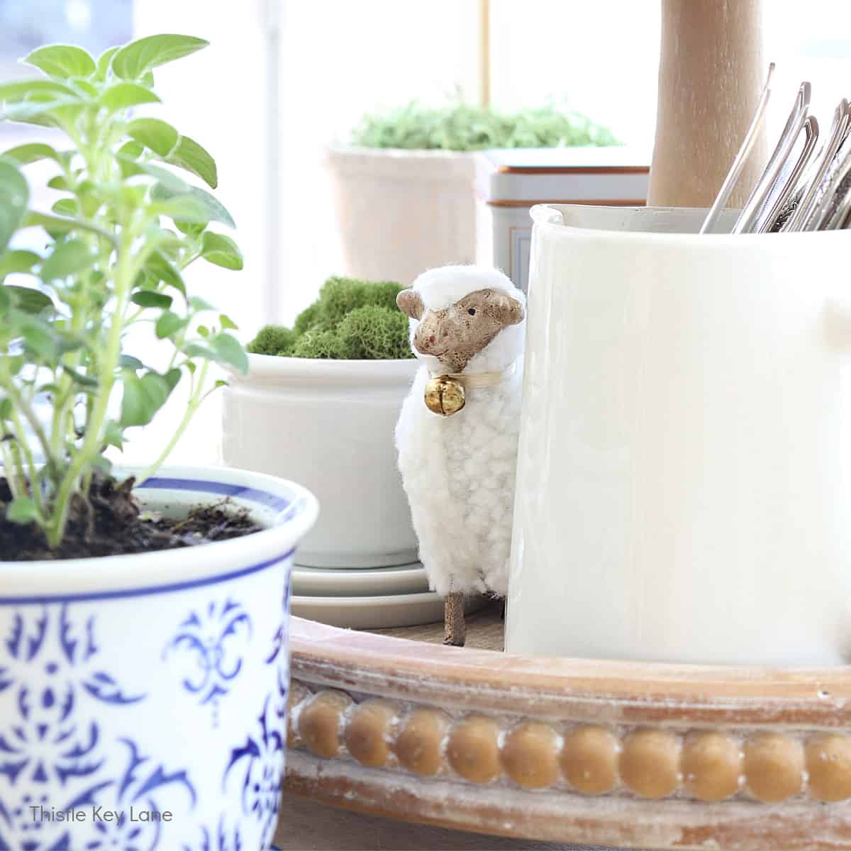 Simple Easter Centerpiece With A Tiered Tray