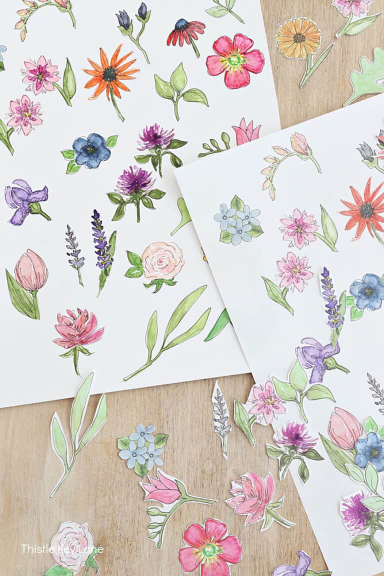 Decoupage Watercolor Floral Easter Eggs - Thistle Key Lane
