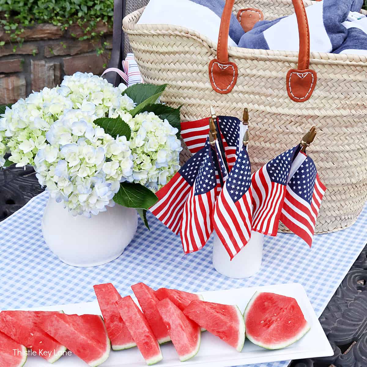Easy Red White And Blue Patio Styling