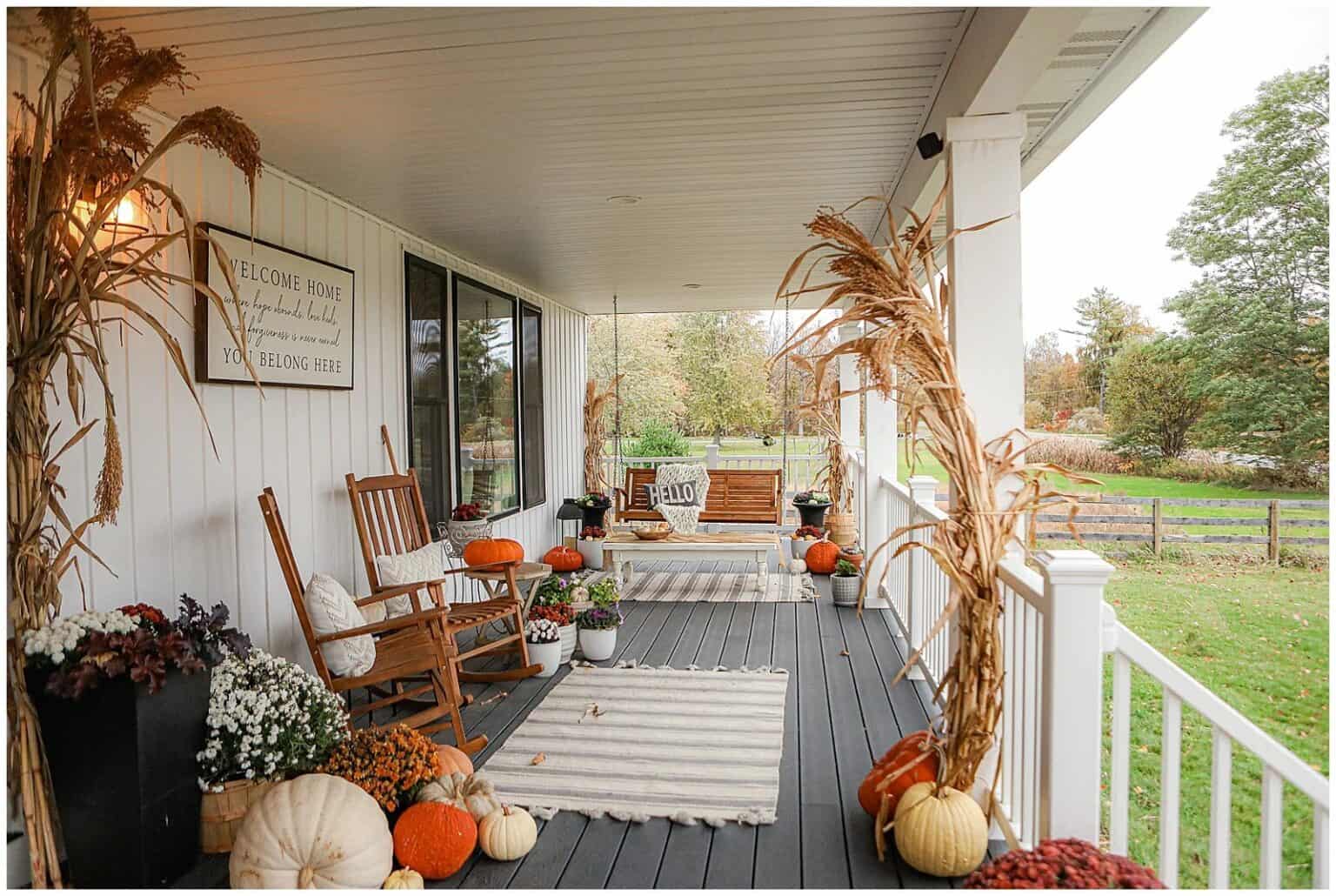 Classic Fall Decorating For A Small Porch - Thistle Key Lane