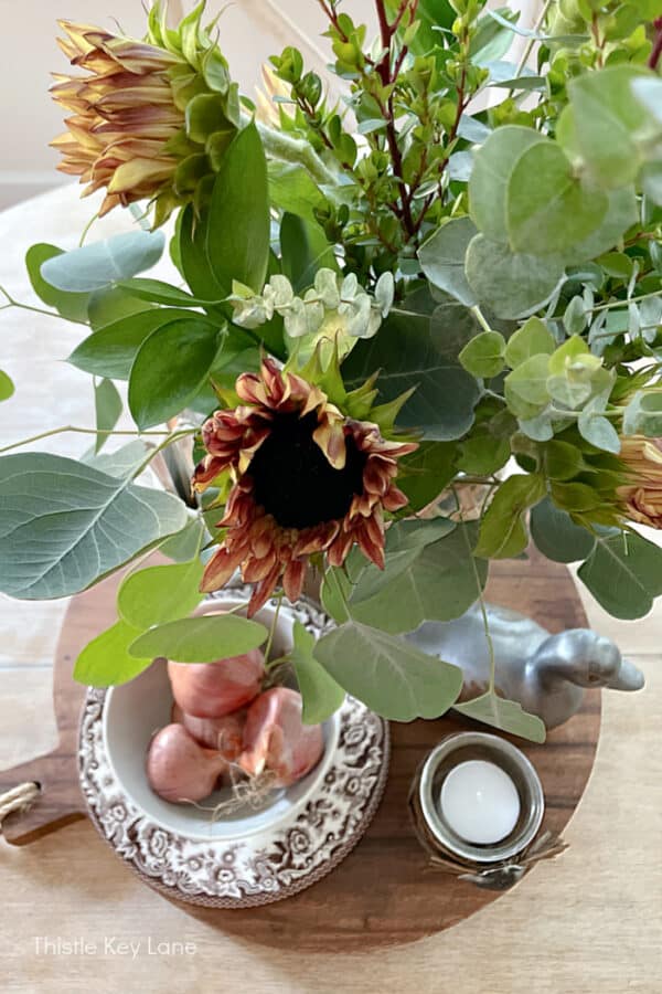 Fall Kitchen Arrangement With Sunflowers - Thistle Key Lane
