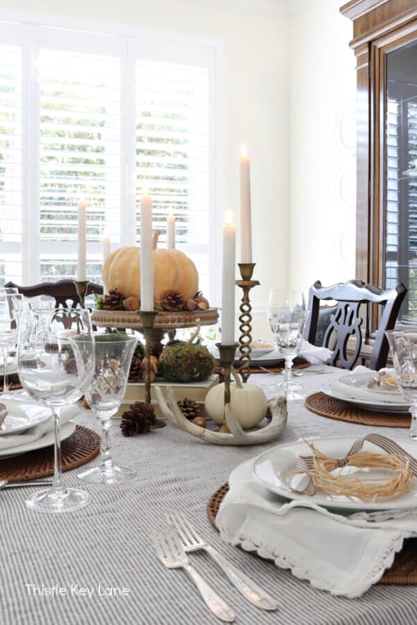Use What You Have Thanksgiving Tablescape - Thistle Key Lane