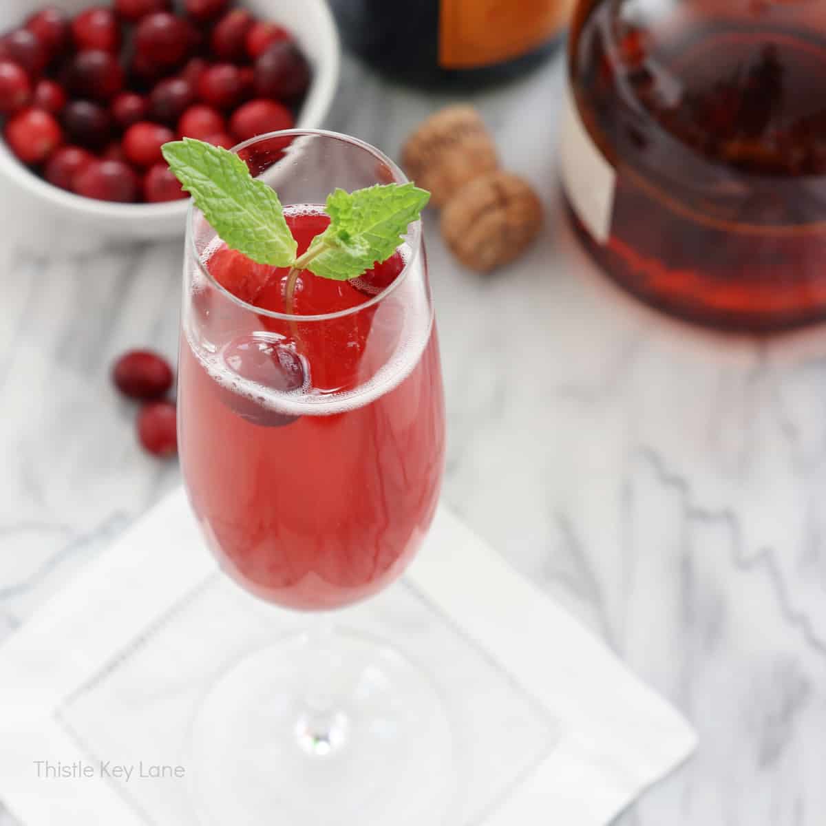 Cranberry Champagne Cocktail Recipe Thistle Key Lane