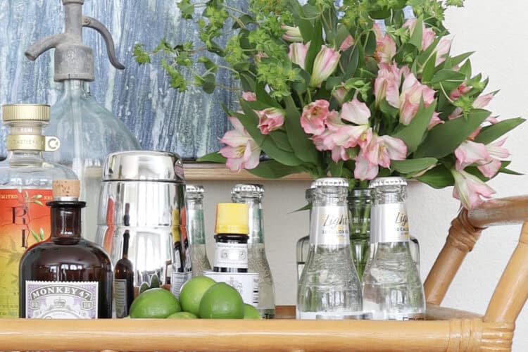 Easy Entertaining Bar Cart Styling