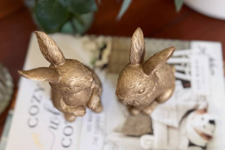 DIY Antique Brass Resin Bunnies