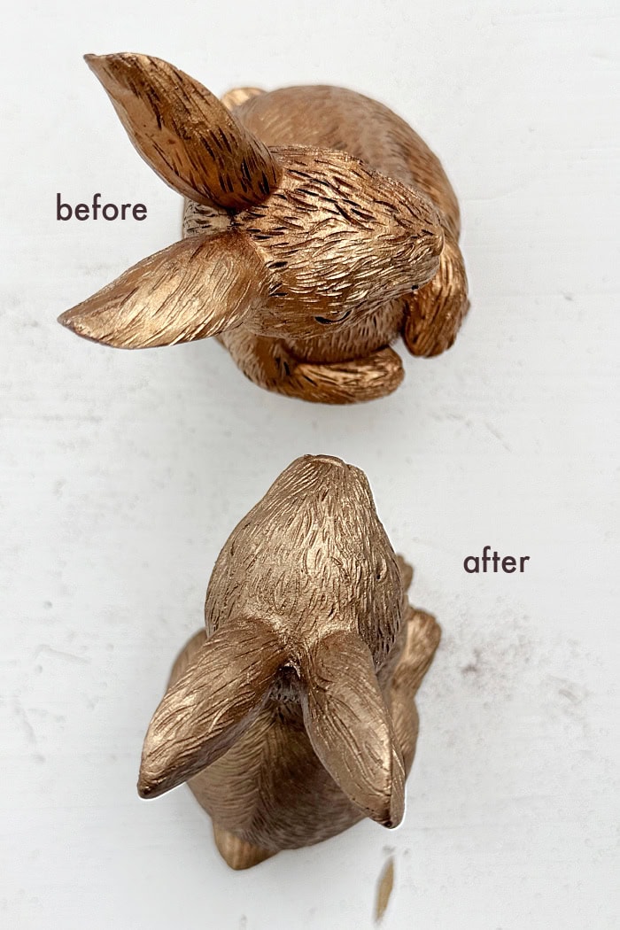 Before and after top view.