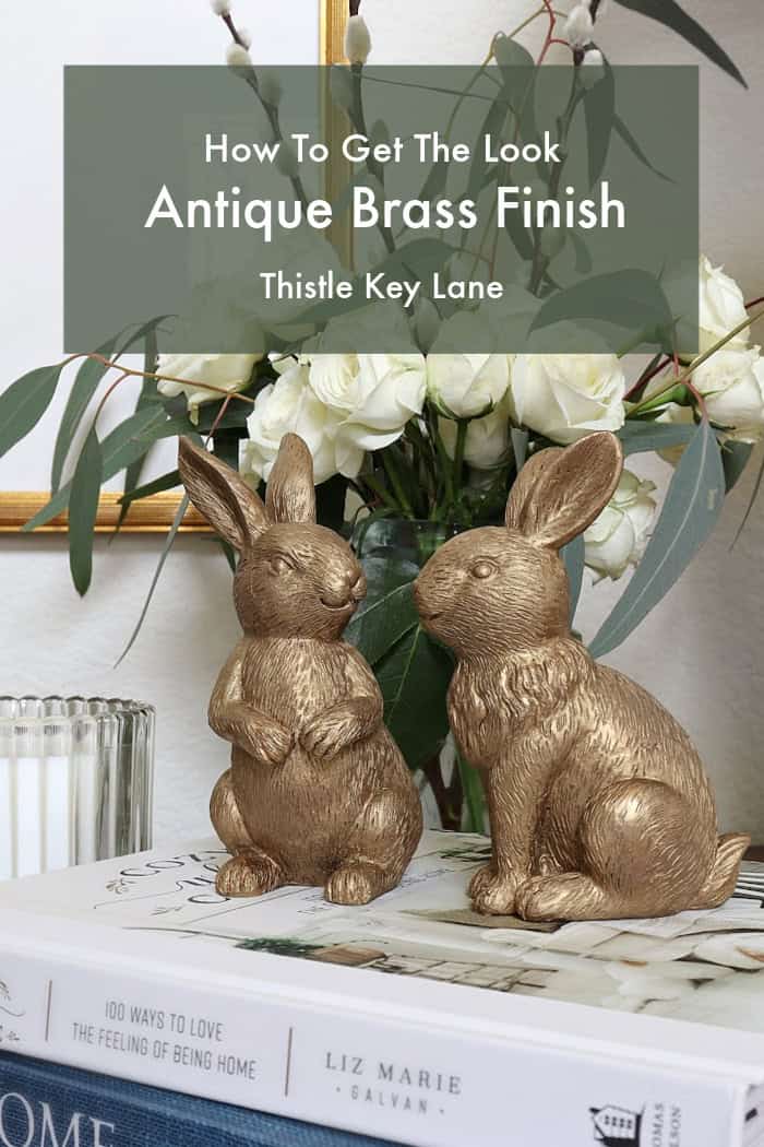 DIY Antique Brass Resin Bunnies.