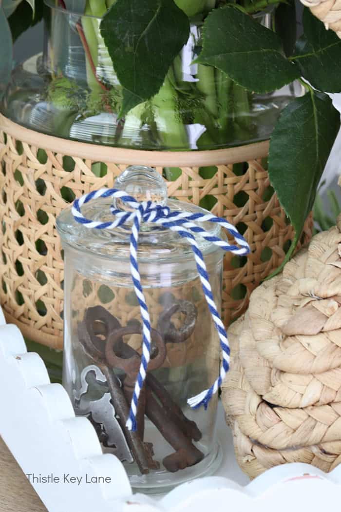 Skeleton keys in a jar.