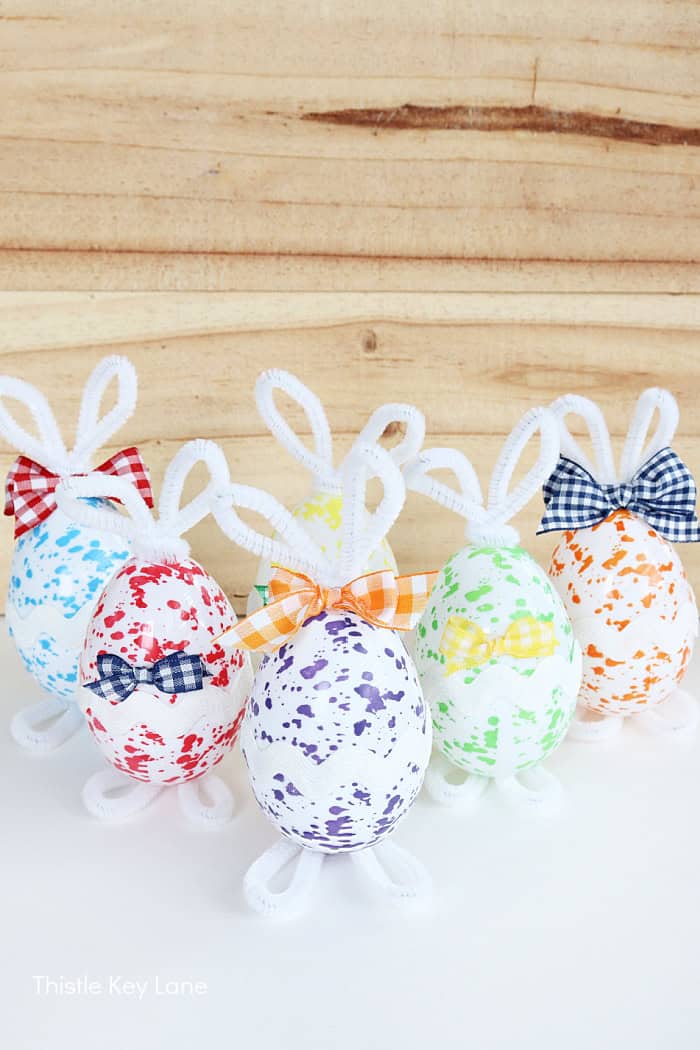 Multi colored sponge eggs. DIY Easter Bunny Eggs.