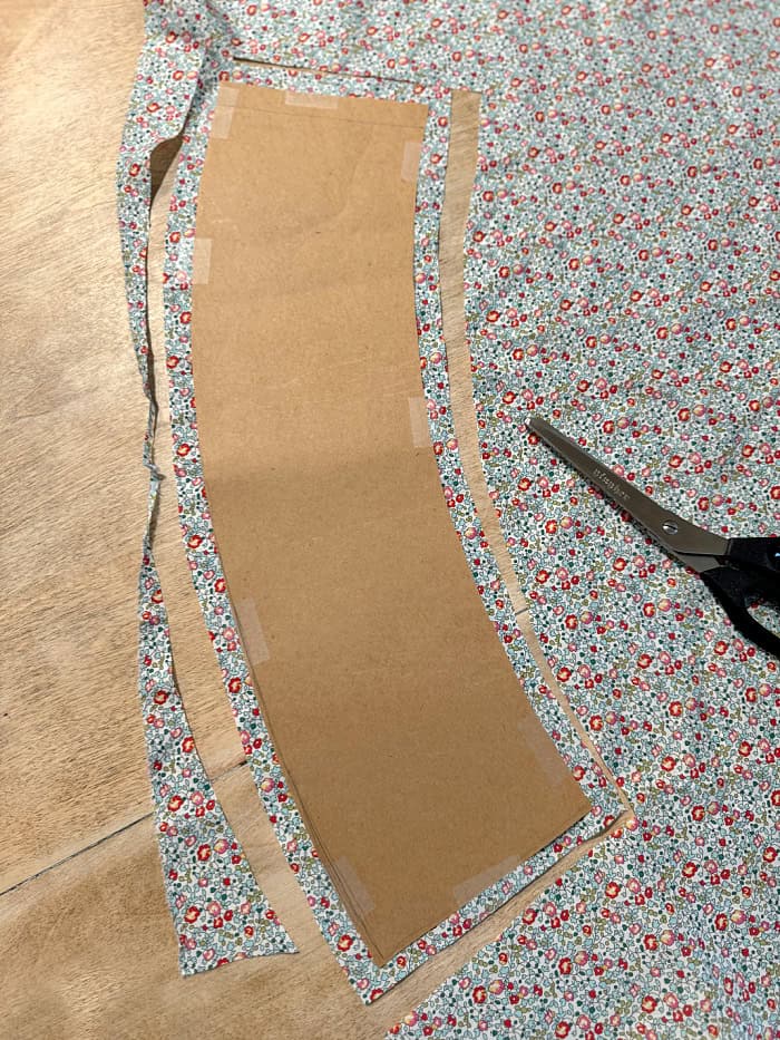 Paper pattern on fabric.
