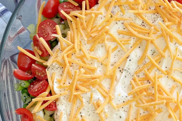 Green Pea Layered Salad Recipe