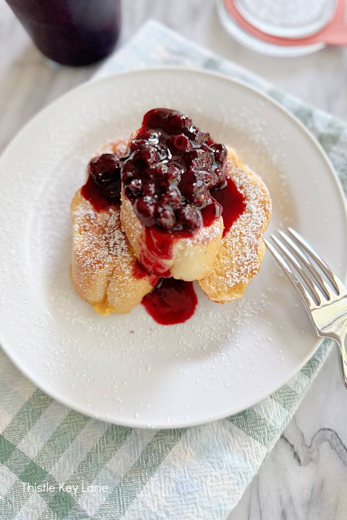Blueberry compote service as a topping. Blueberry Compote Recipe.