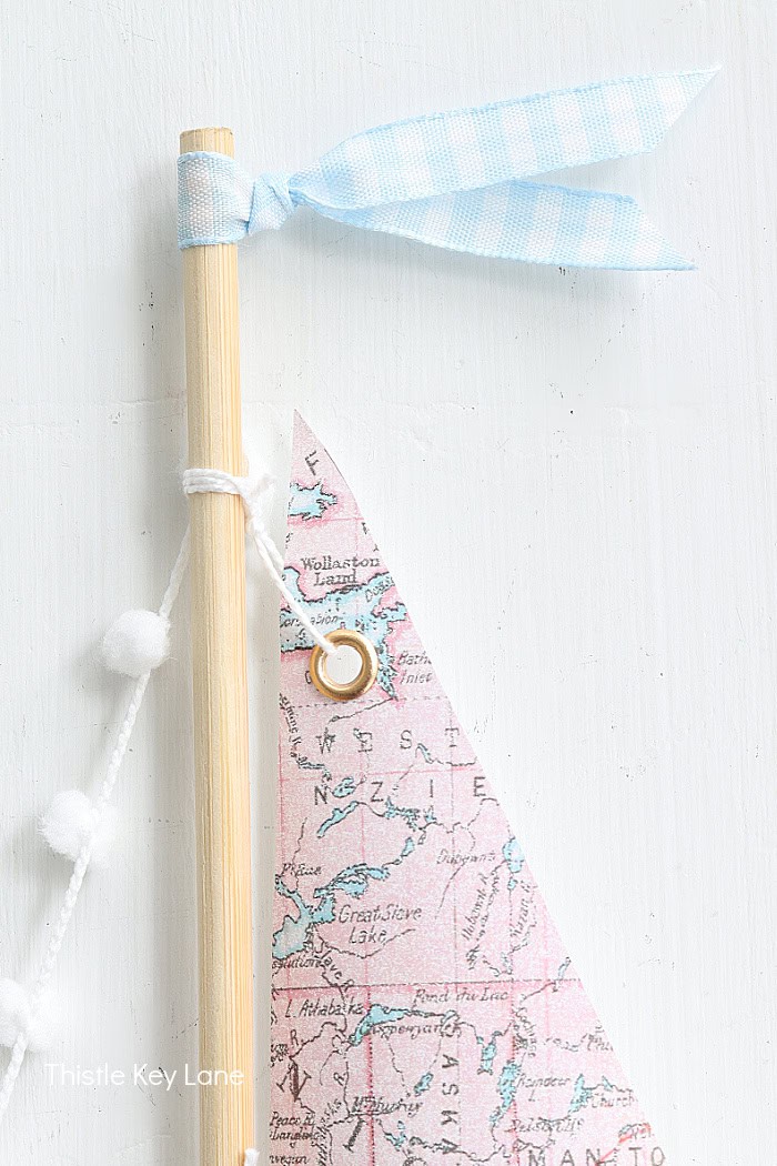 Flag at the top of the mast. How To Make A Map Sailboat.