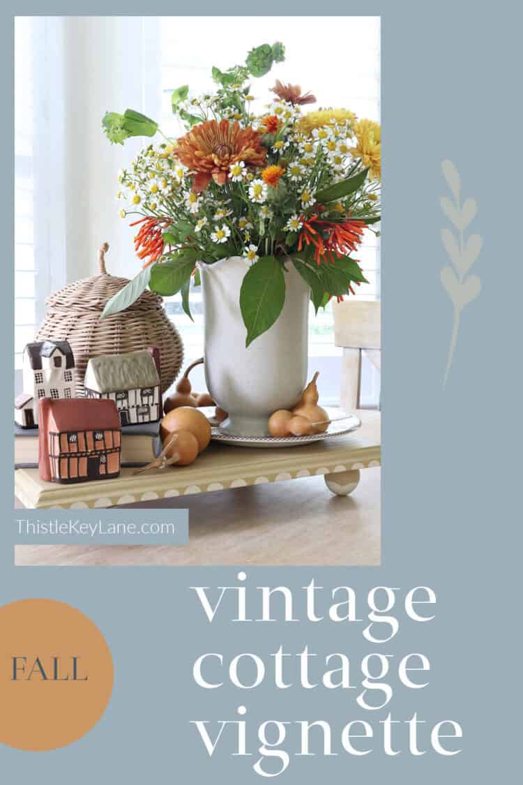 Autumn Vintage Cottage Vignette.