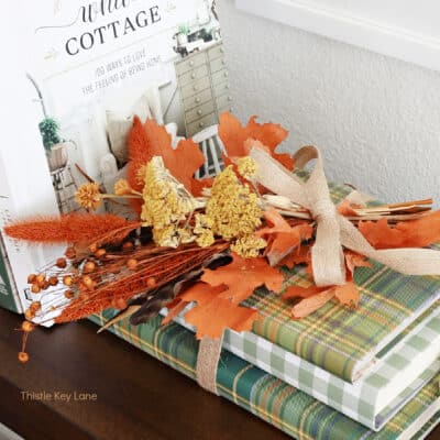 Fall Dried Floral Book Vignette
