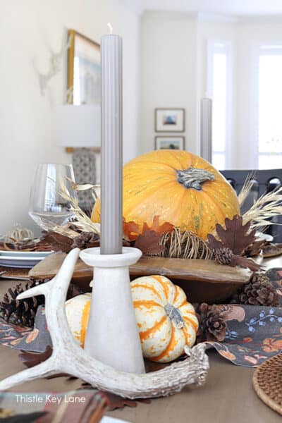 Rustic Thanksgiving Pumpkin Centerpiece And Tablescape - Thistle Key Lane