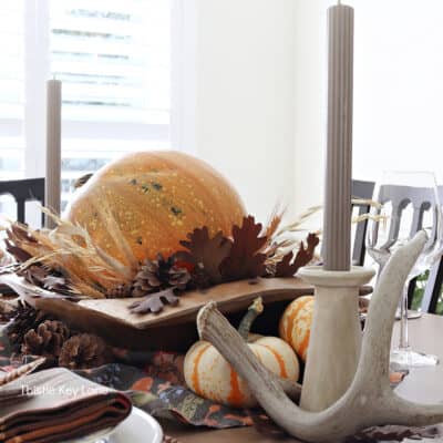 Rustic Thanksgiving Pumpkin Centerpiece And Tablescape