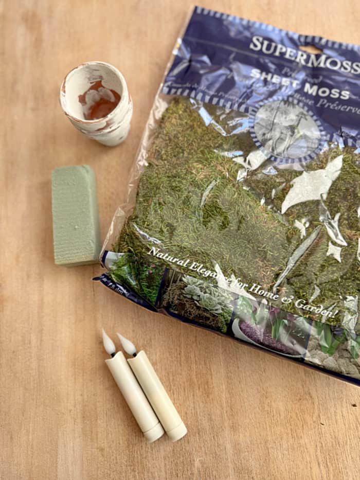 Supplies for candle holder.