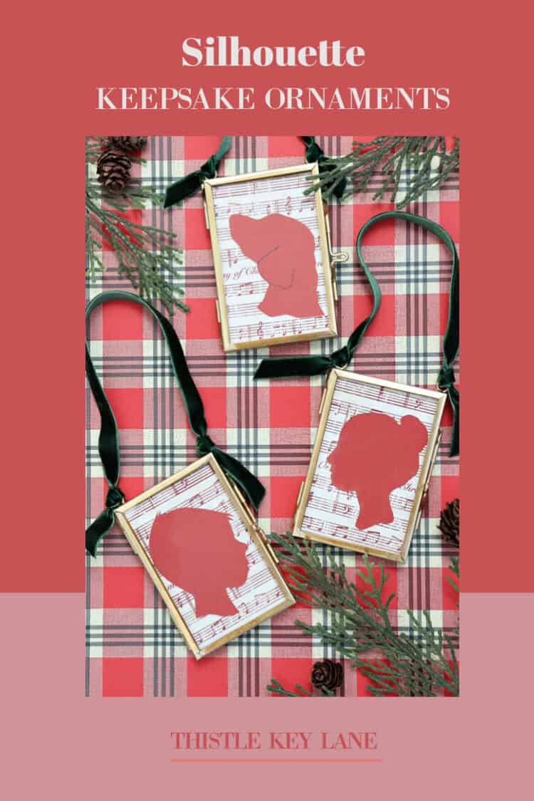 DIY Silhouette Keepsake Ornaments.