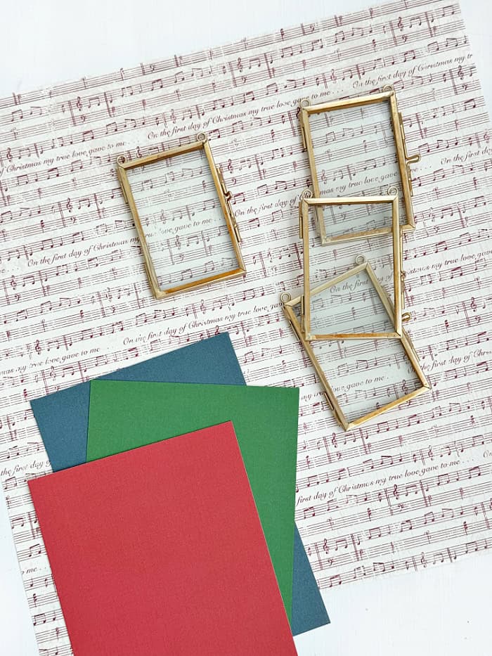 Supplies. DIY Silhouette Keepsake Ornaments.