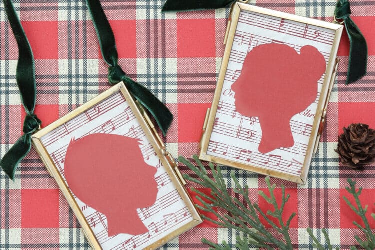 DIY Silhouette Keepsake Ornaments
