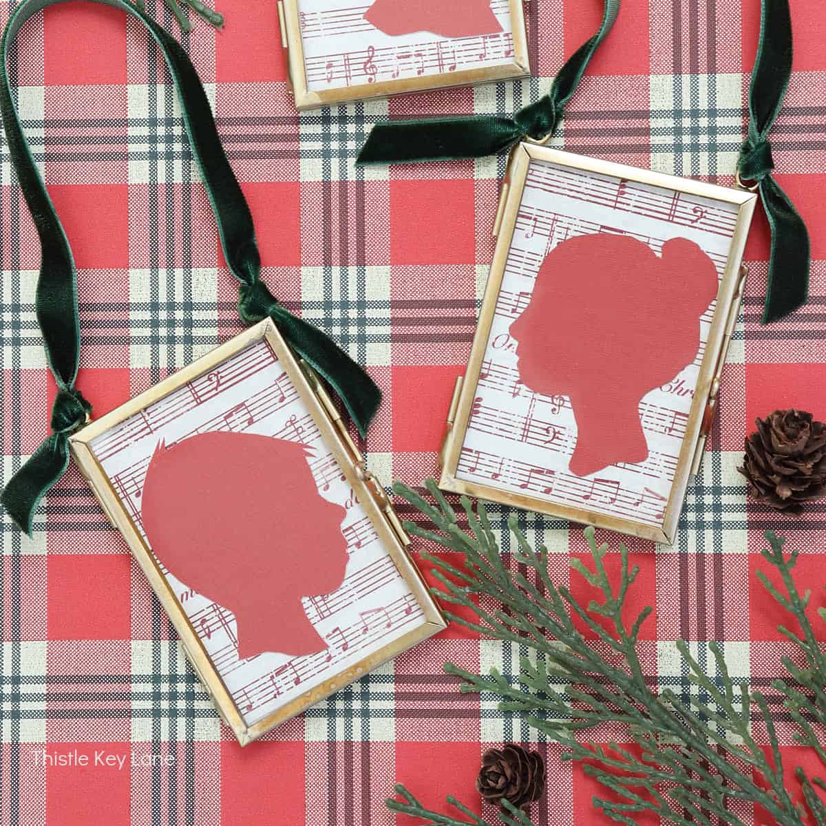 DIY Silhouette Keepsake Ornaments