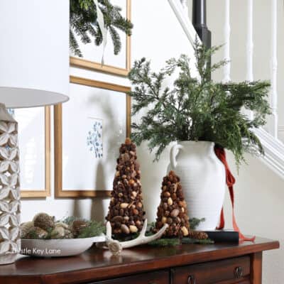 Create A Rustic Entry Table With Holiday Greenery