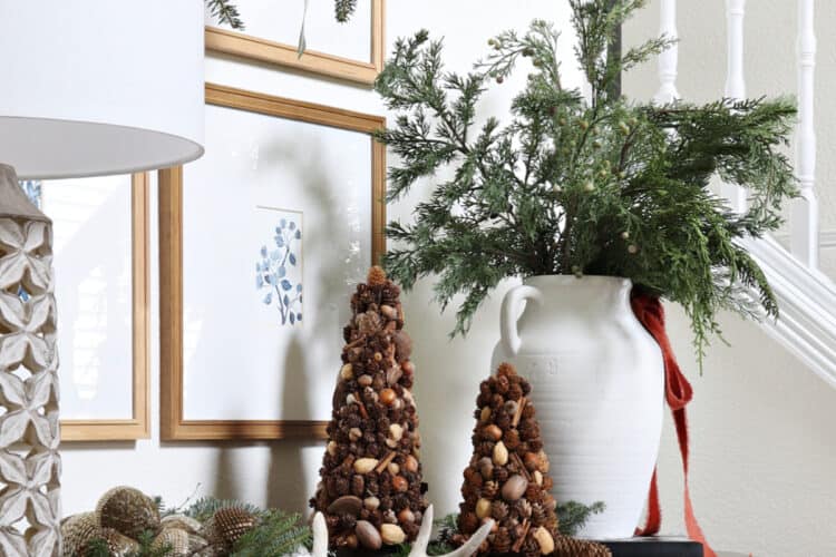 Create A Rustic Entry Table With Holiday Greenery
