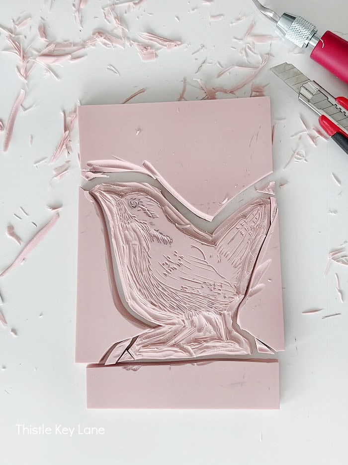 Creating a block print stamp of a bird. How To Make Block Print Art .