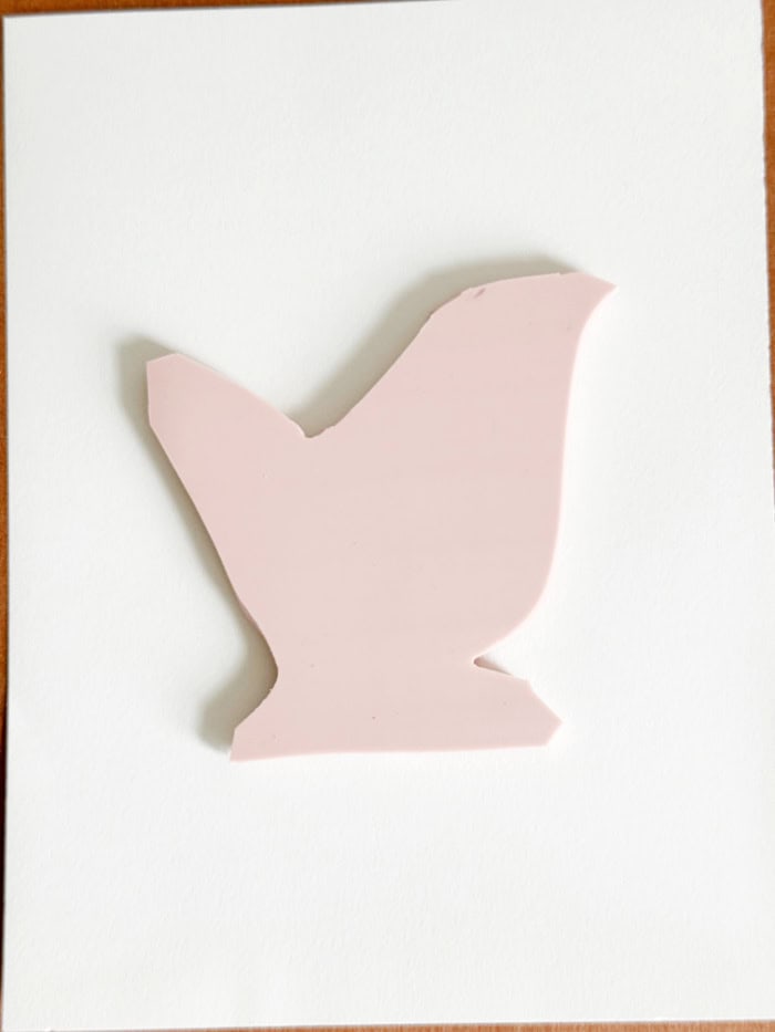 Back side of the bird block. How To Make Block Print Art.