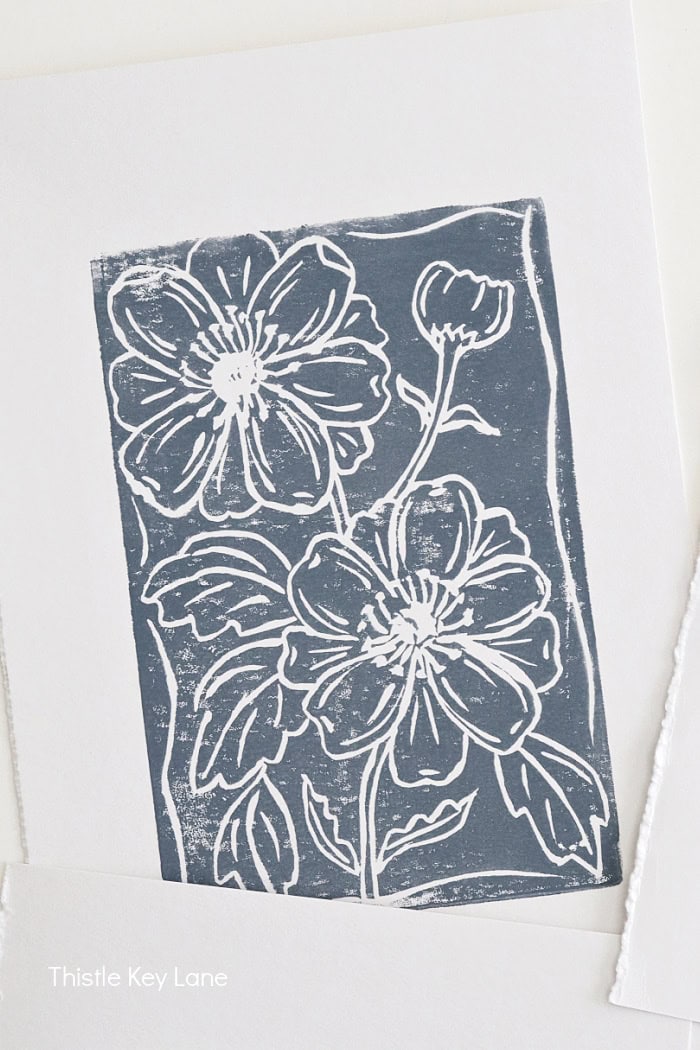 Finished block print. How To Make Block Print Art.