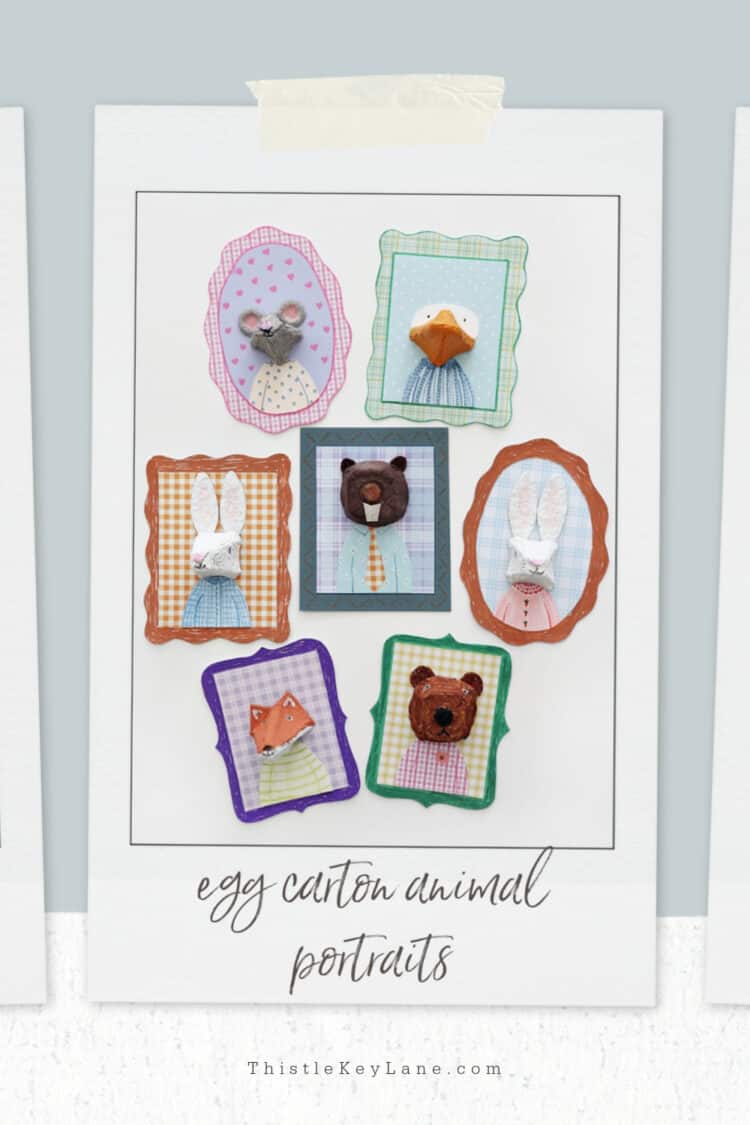 Egg Carton Animal Portraits.