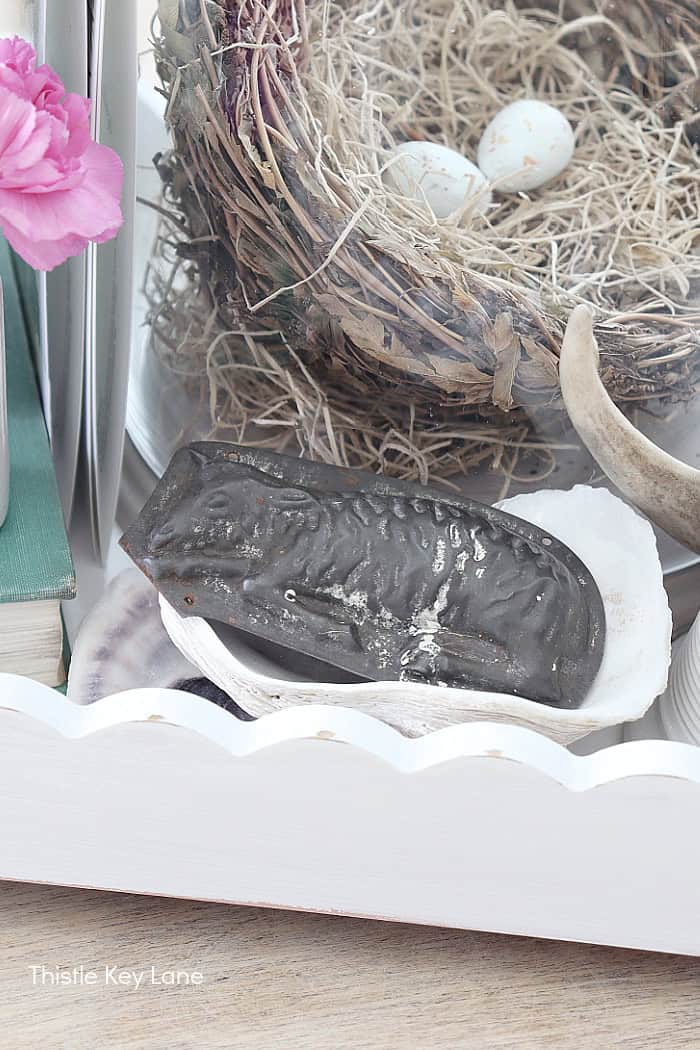 Vintage lamb chocolate mold. Vintage Vignette For Spring.