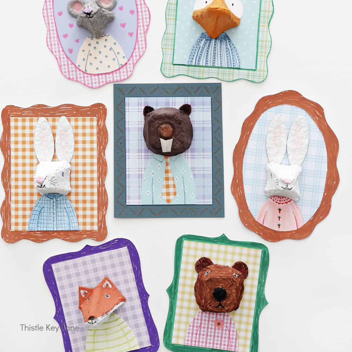 Egg Carton Animal Portraits
