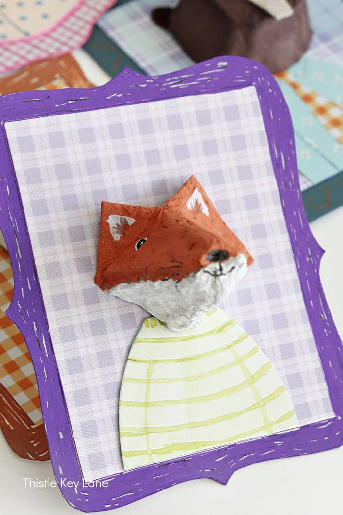 Fox. Egg Carton Animal Portraits.