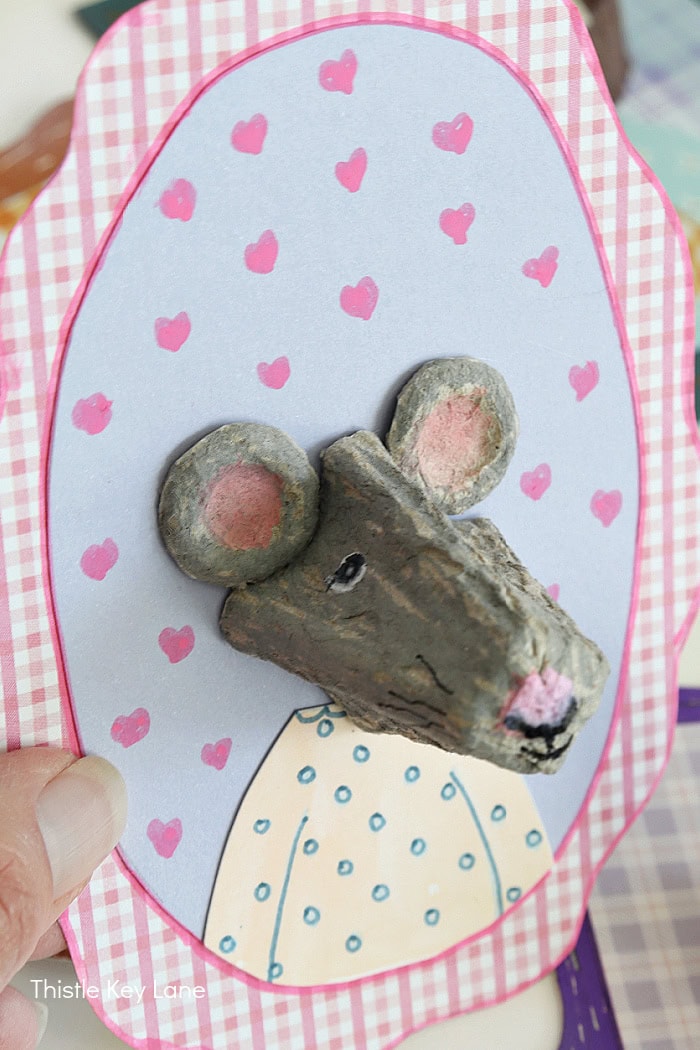 Mouse. Egg Carton Animal Portraits.