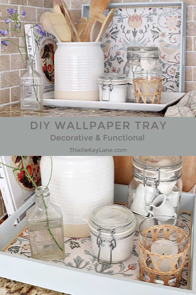 How To Decorate A Tray With Wallpaper.