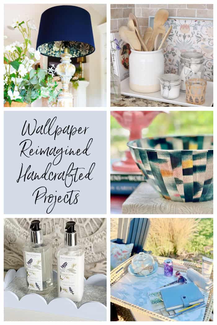 Collage - How To Decorate A Tray With Wallpaper.