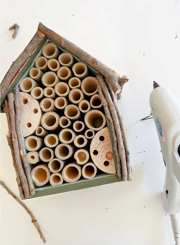 Adding sticks for character. Create A Fancy Bee Hotel.