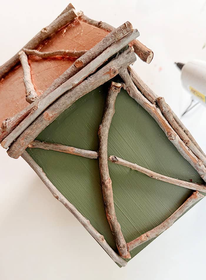 Adding interesting details with sticks.