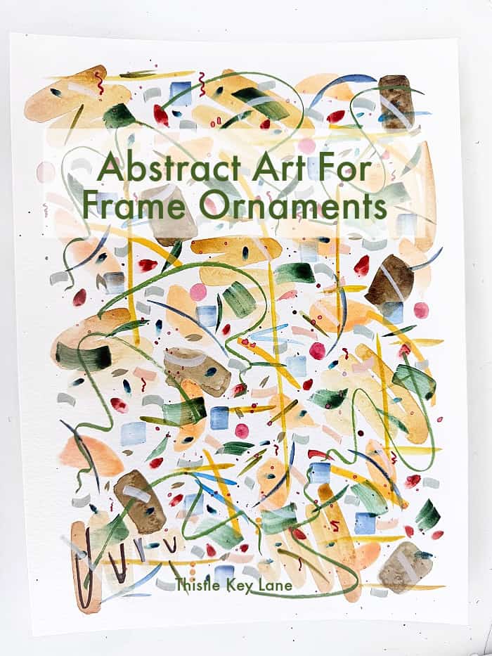 Abstract art for making mini framed ornaments.